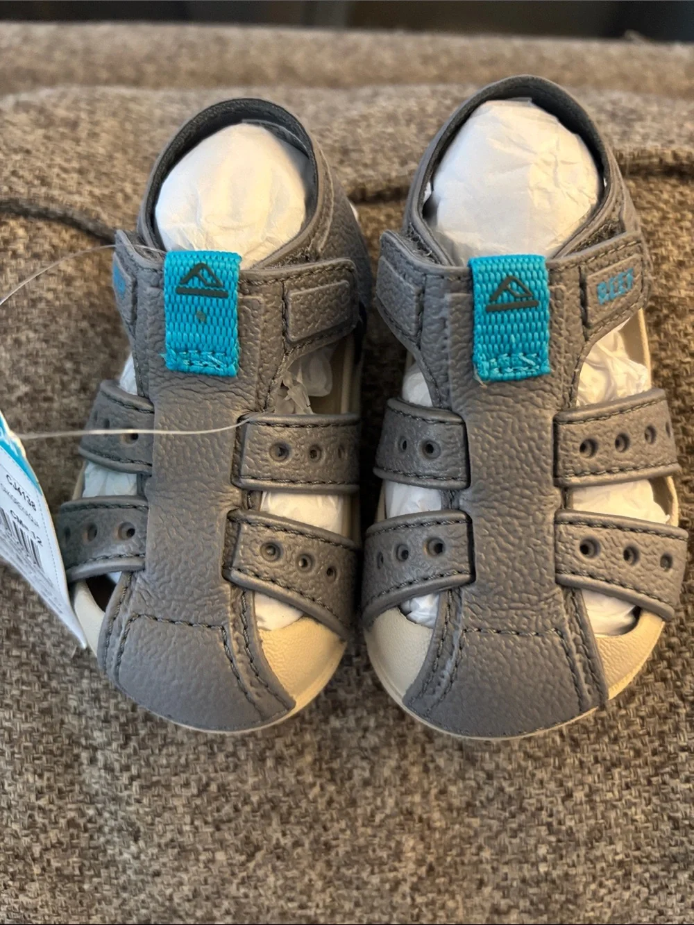 Reef Kids Gray Sandal with Teal Accent - Little Water Beachy